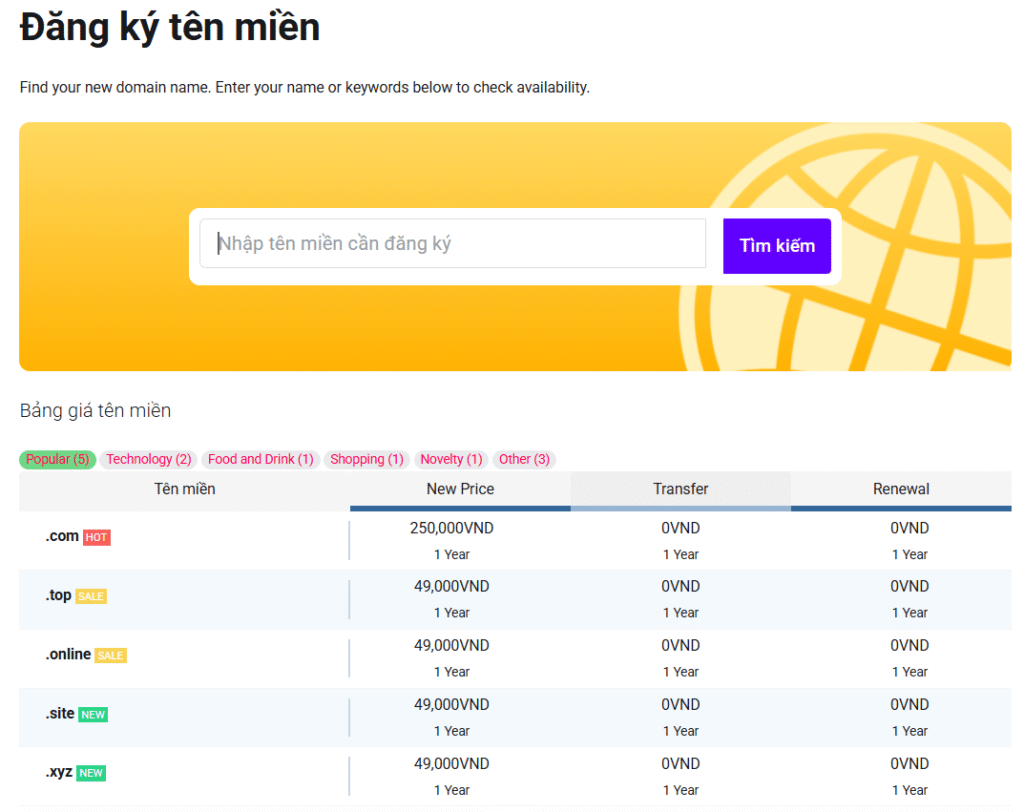 Đăng ký Domain tại FastX