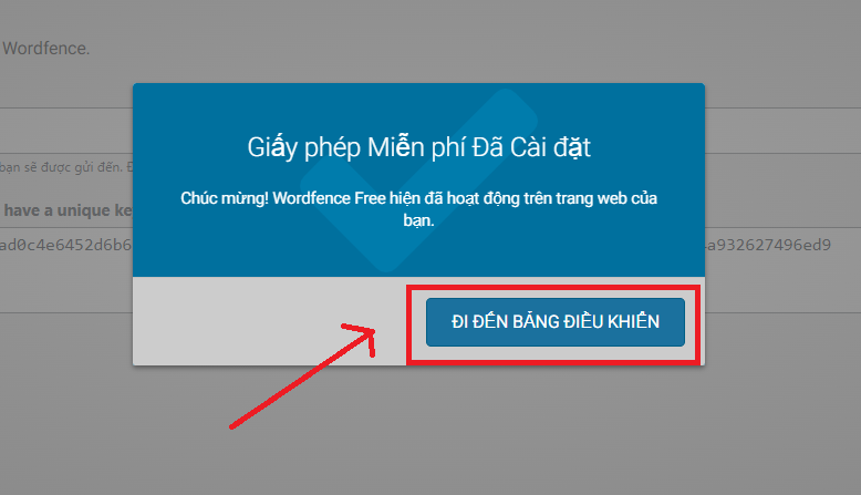 Đi đến bảng điều khiển của Wordfence Security 