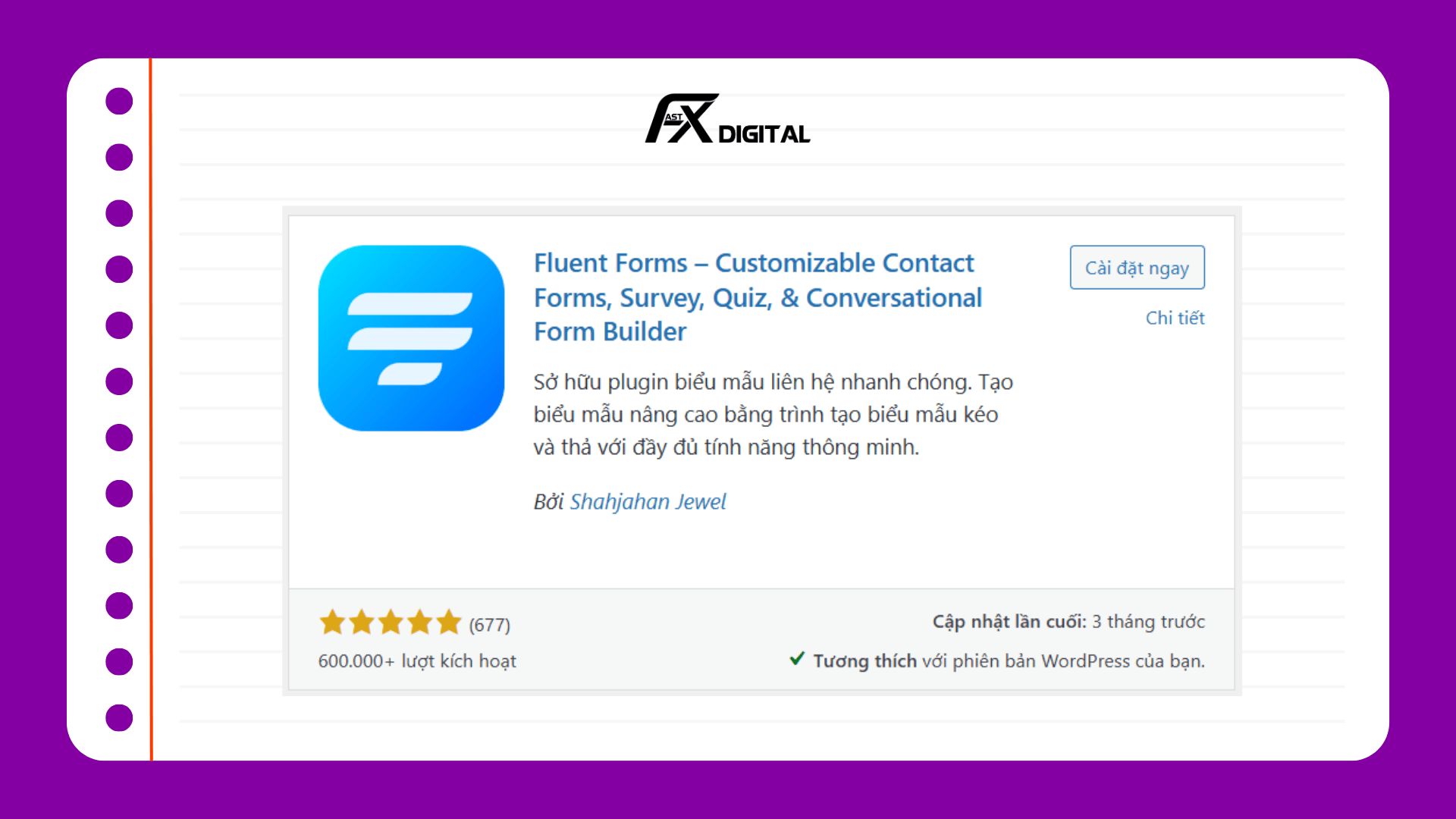 Các plugin cần thiết cho WordPress: Fluent Forms