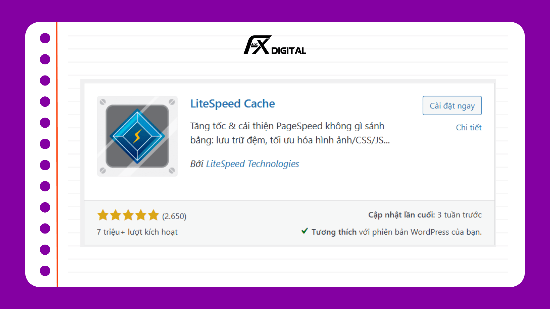Các plugin cần thiết cho WordPress: LiteSpeed Cache