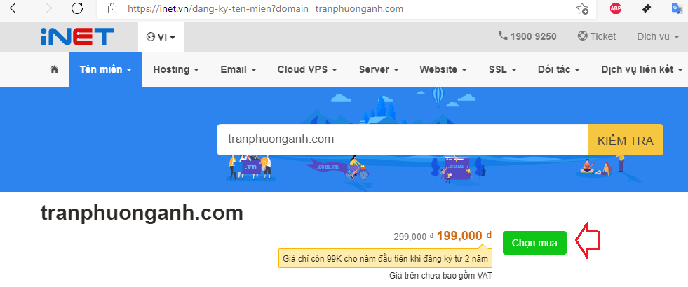 cách kiểm tra tên miền đã đăng ký