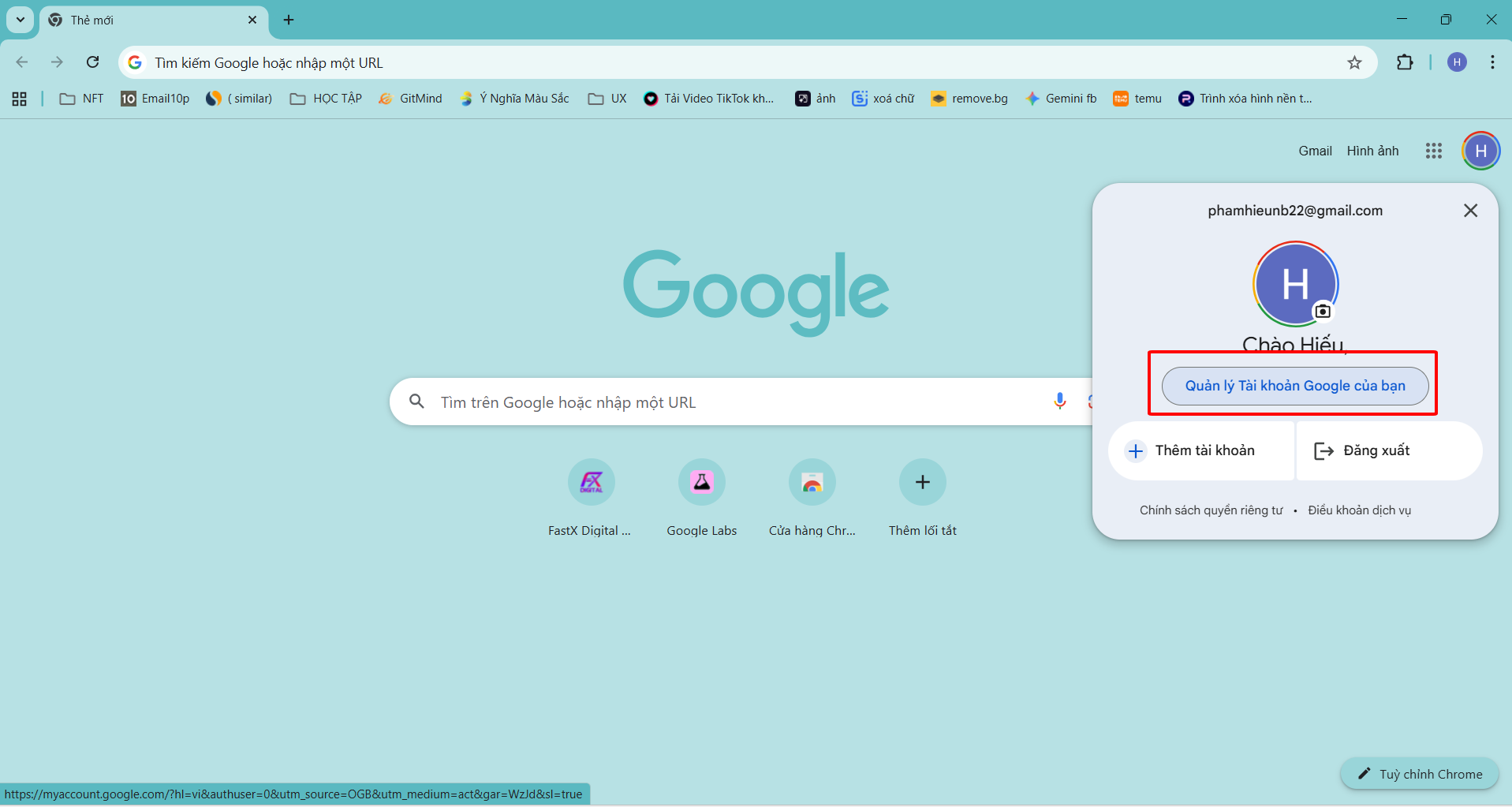 Quản lý tài khoản Google của bạn